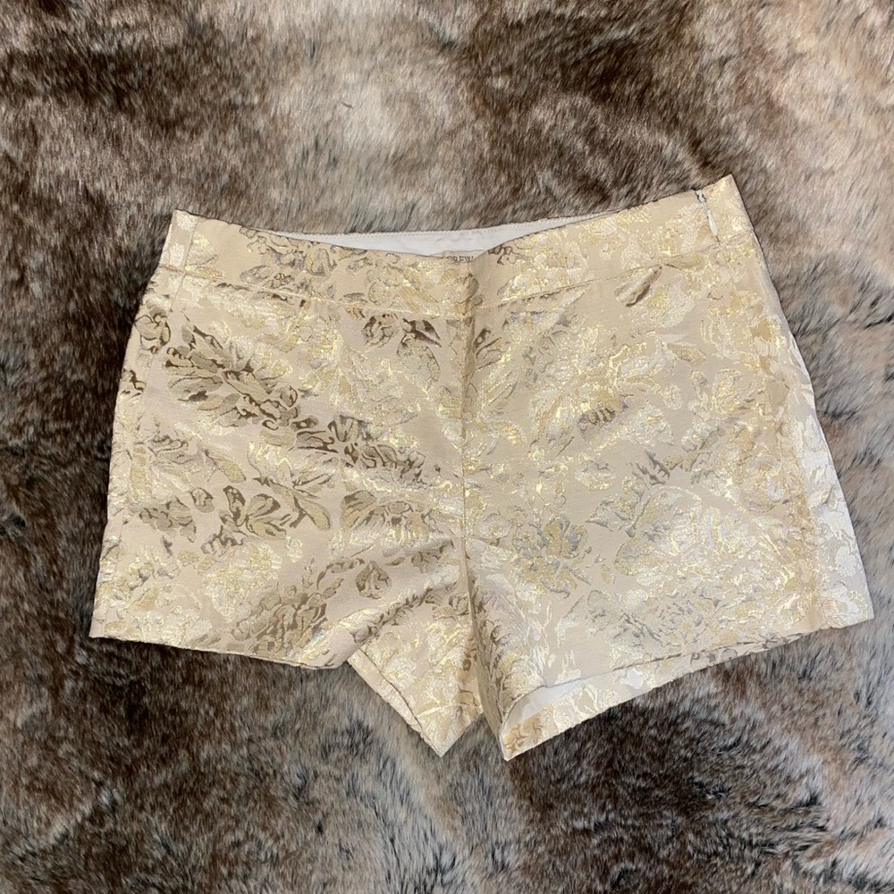 J. Crew gold floral shorts